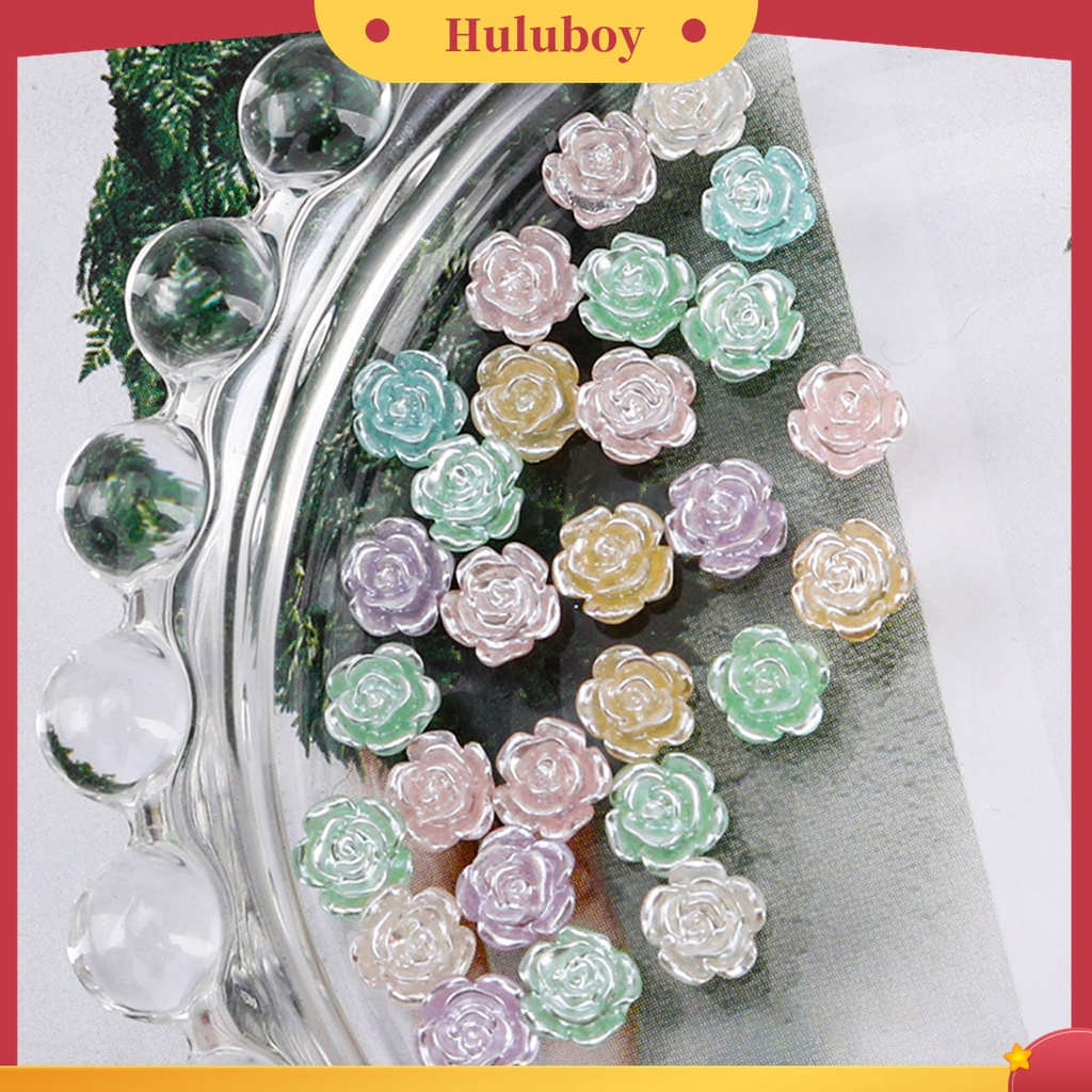 Huluboy Huluboy♡ 50 Pcs Ornamen Bunga Camellia Aneka Warna Untuk Dekorasi Manicure