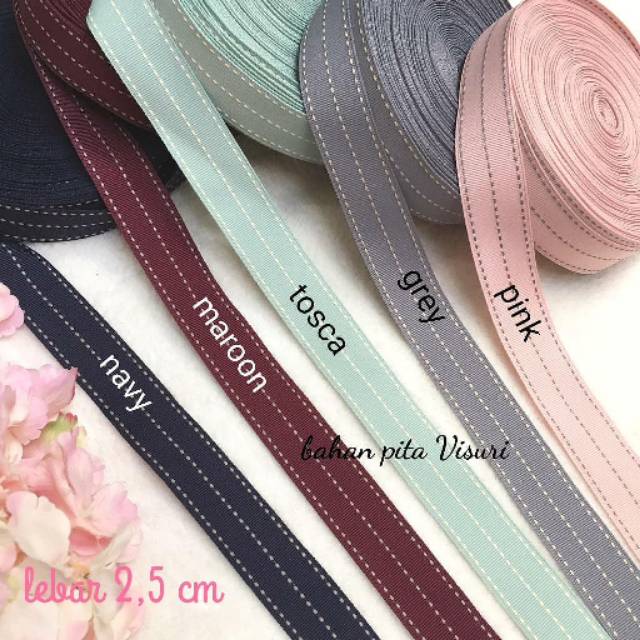 Pita Korea Jelujur Tiga 2,5 cm per yard (90 cm )