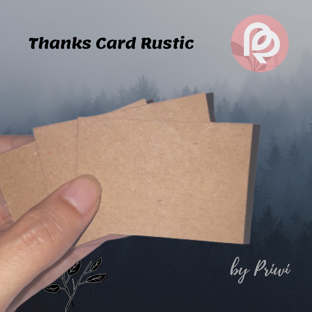 

THANKS CARD POLOS RUSTIC OLSHOP KARTU UCAPAN KRAFT GREETING CARD
