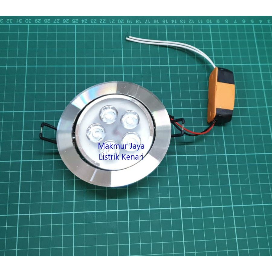 Lampu Downlight LED sorot 5W White 5 watt mata 5watt Warm White Silver Putih