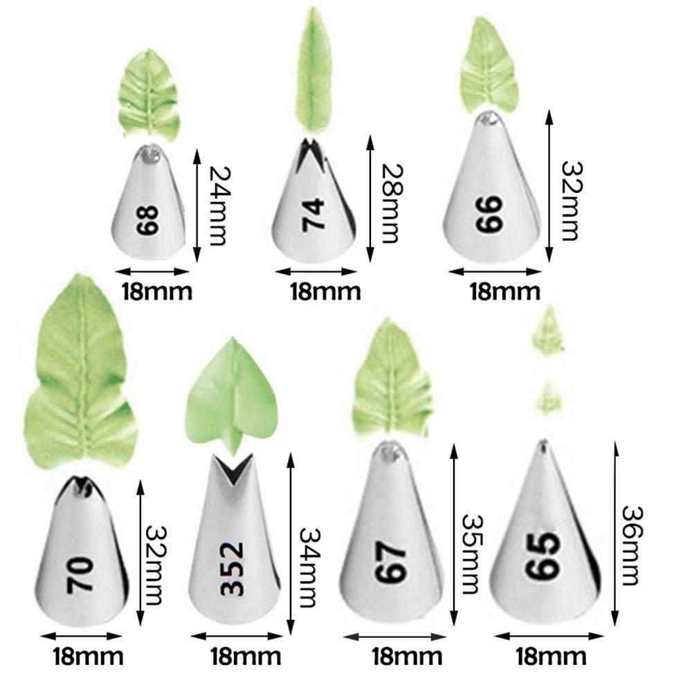 Populer 7PCS Daun Cream New Craft Cupcake Icing Tips
