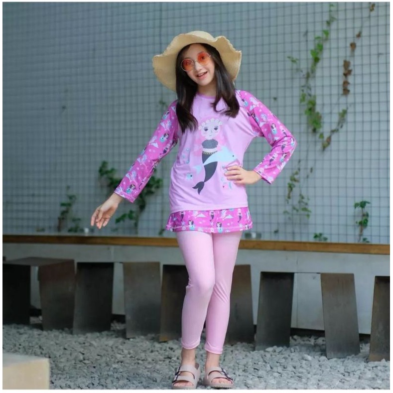 BAJU RENANG ANAK PEREMPUAN WARNA PINK ALLENZA SIZE 2 TAHUN