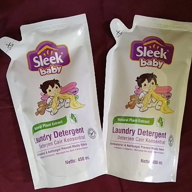 SLEEK SABUN CUCI BAJU REFILL 900 ML (Baby Laundry Detergent) kemasan isi ulang refill 900 ml