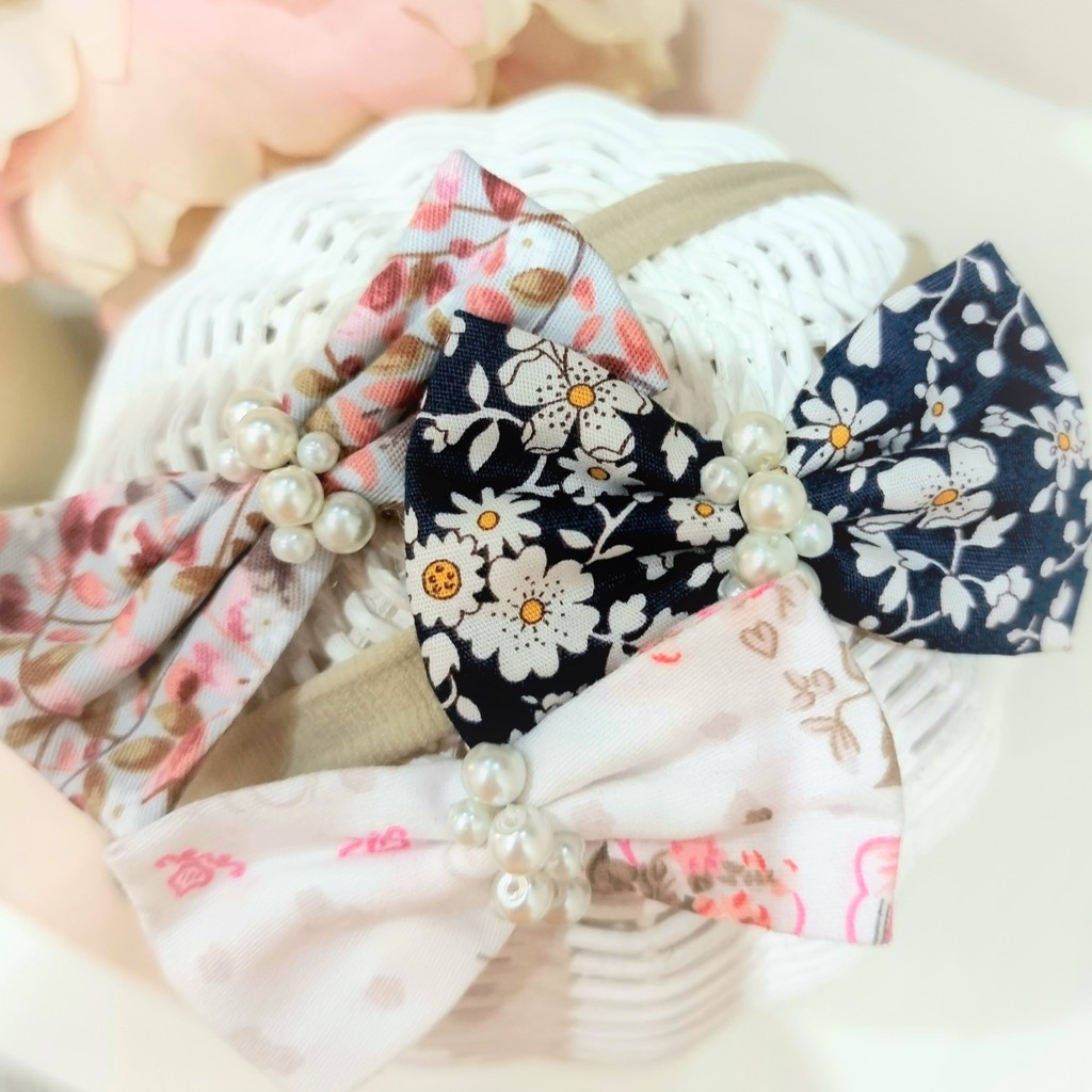 (pimenova) Bando Anak Bayi Baby Hairband Bandana Headband Pita mutiara