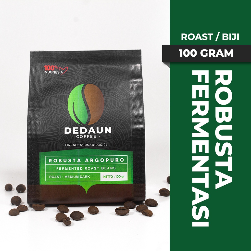 

Kopi Robusta Argopuro Fermentasi Roast / Biji 100 gram | Dedaun Coffee