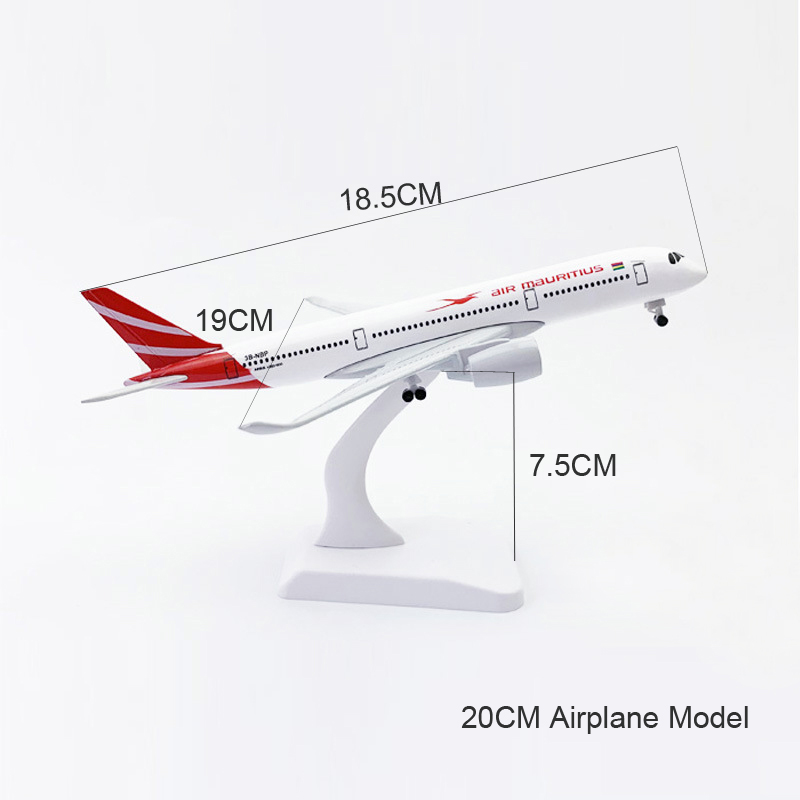 Mauritius A350 Model Pesawat Airbus 350 Diecast Bahan Metal Ukuran 16CM / 20CM