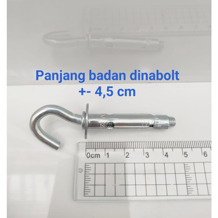 Dinabolt gantung M8 x 45 (4,5 cm) putih galvanis