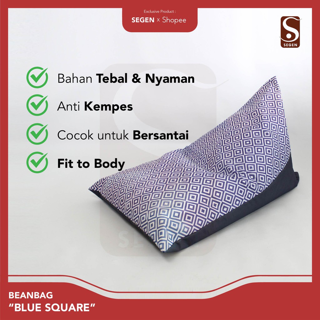 Segen Bean Bag , Bantal Duduk , "Blue Square"