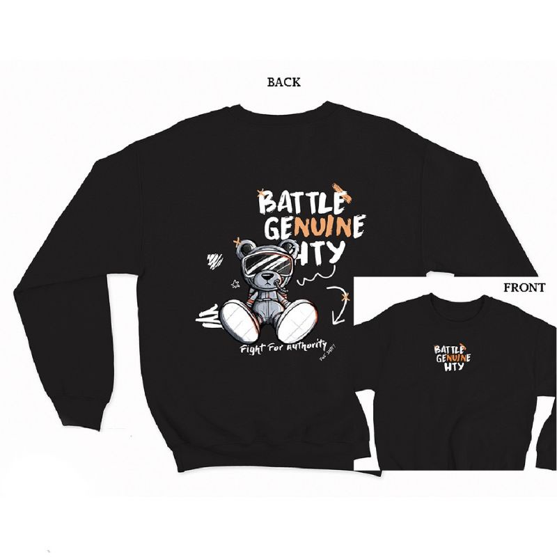 Sweater crewneck basic pria wanita (battle genuinhty)
