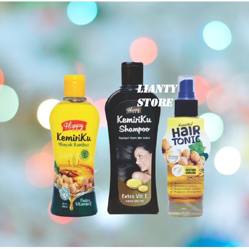 PROMO!!!Paket Hemat Happy Kemiriku Shampoo Minyak Rambut Hair Tonic