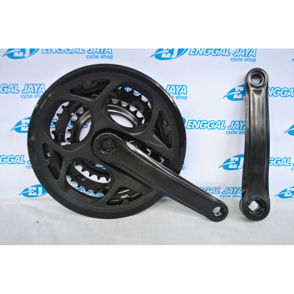 Crank Chainwheel Pacific Turanza TZ F430 48T 170mm BB Kotak - Crankset Sepeda MTB 3 Speed Triple