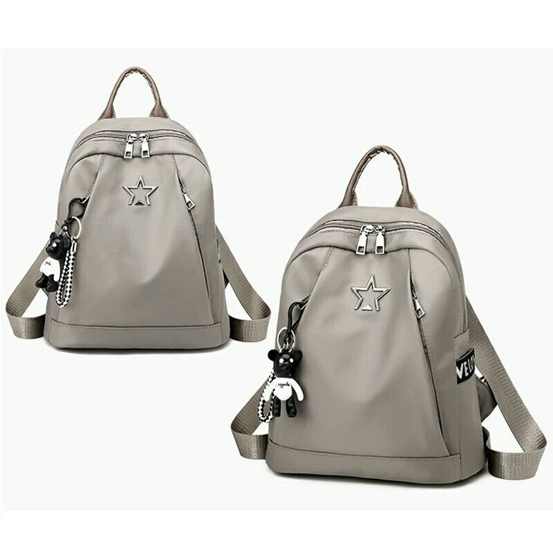 MJP_TAS RANSEL ANTI AIR BACKPACK WANITA HITAM MOTIF LOVE STAR KOREA KULIAH SEKOLAH KERJA TA126B5 STEI