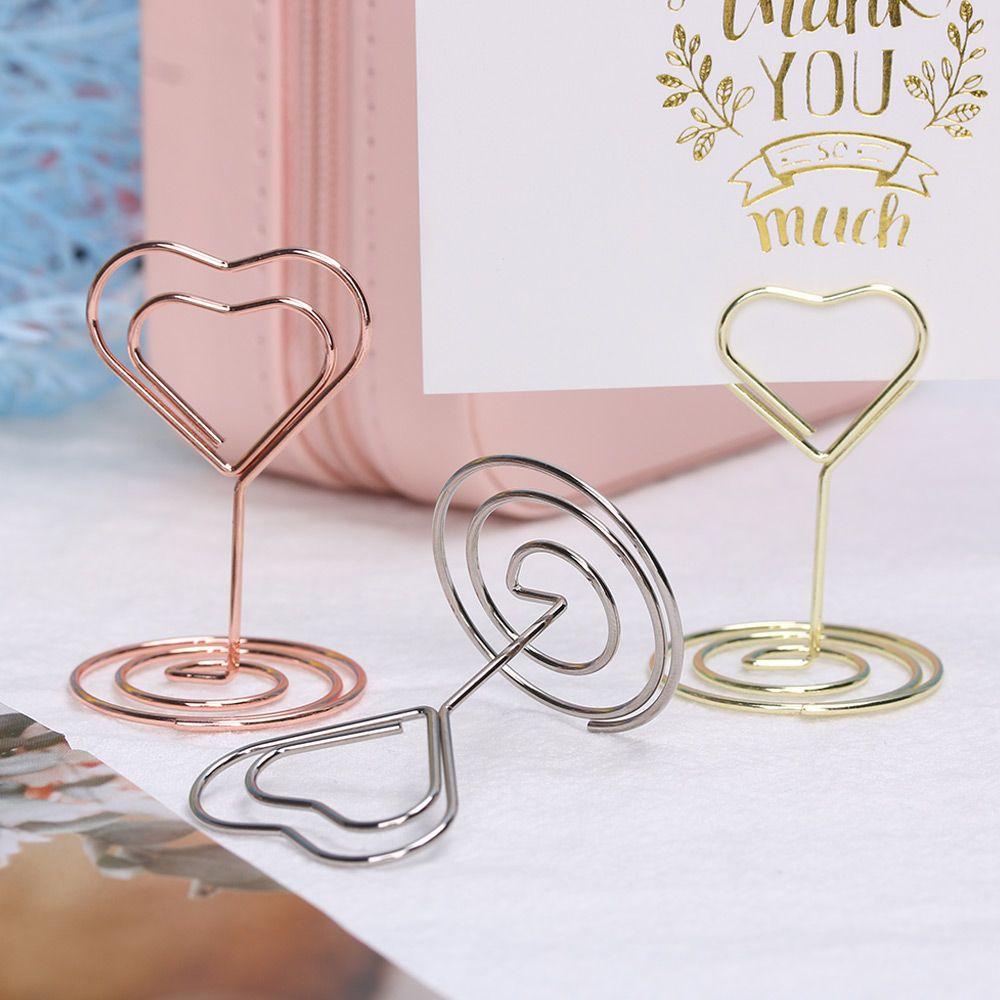 1 / 5PCS Klip Penjepit Kertas Foto Warna Rose Gold Metalik Untuk Dekorasi Pernikahan