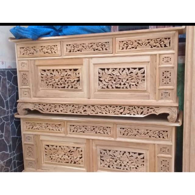 Buffet Almari Palembang kecil ukur 100x75 Kayu Jati Furniture Jepara