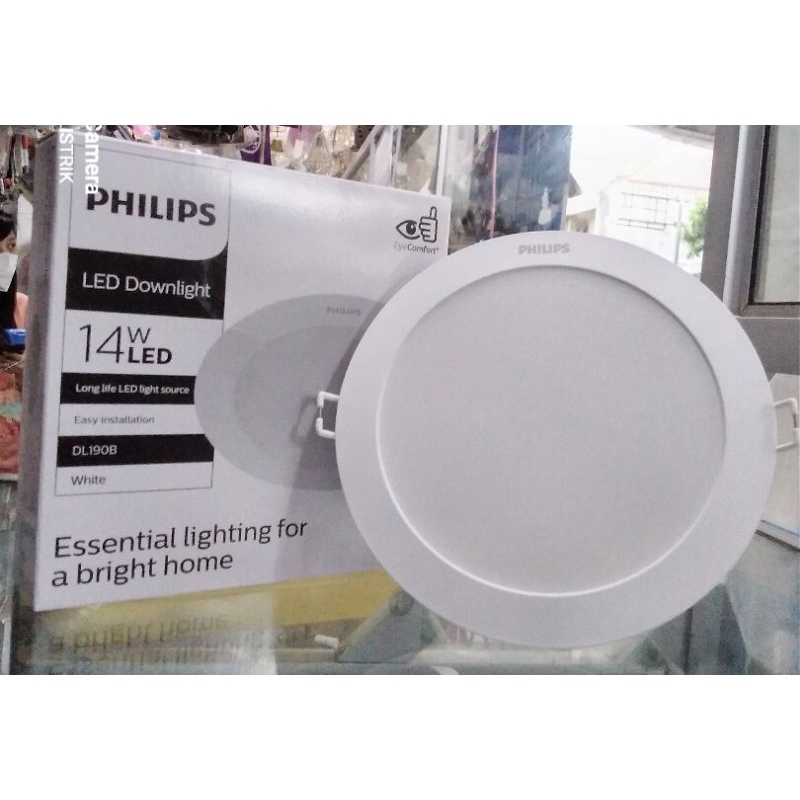 Downlight LED NEW Philips Eridani 14 Watt New Warna Putih/Kuning/Semi Kuning (4000K)