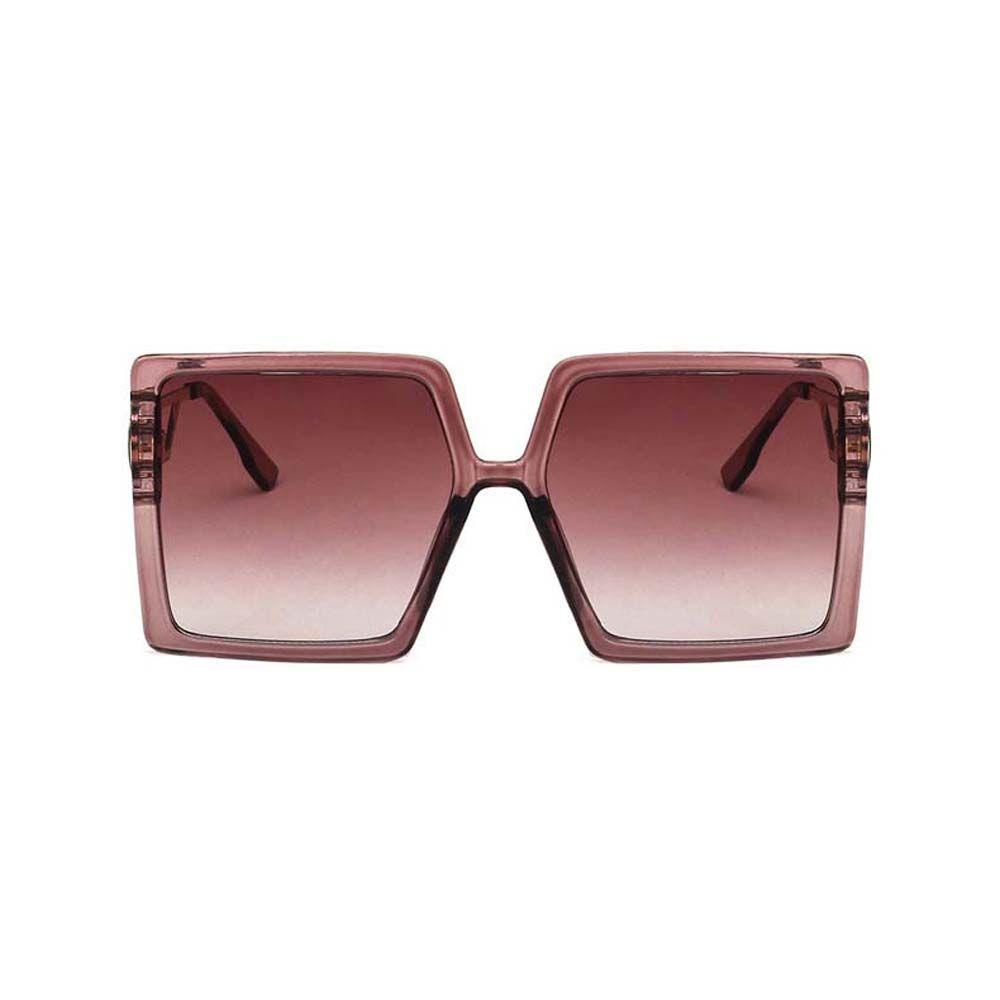 Mxbeauty Kacamata Hitam Persegi Fashion Eropa Dan Amerika Anti-UV Bingkai Besar Bingkai Logam Bingkai Persegi Wanita Sunglasses