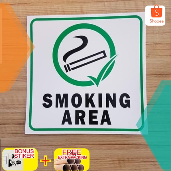 Terlaris Stiker Smoking Area 15x15 Keren
