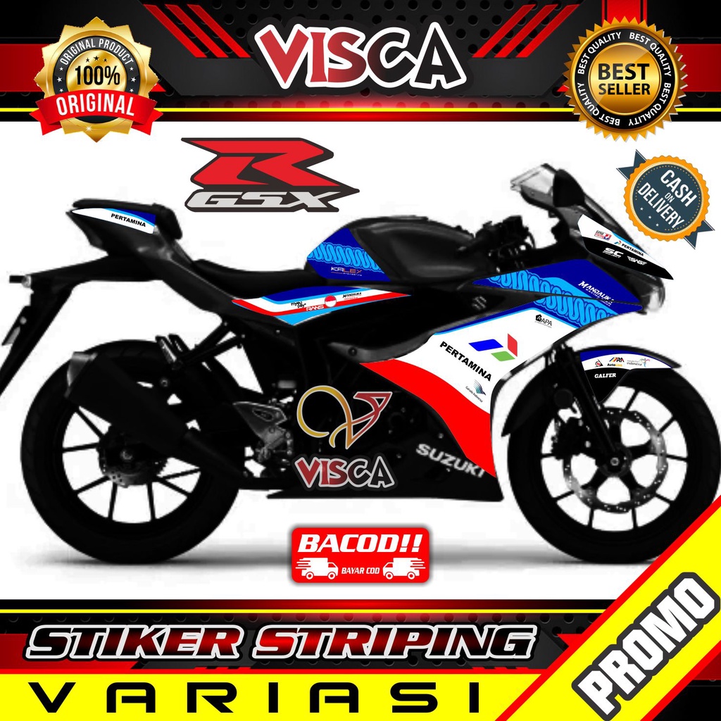 Striping GSX R150 - Stiker Sticker Striping Variasi Suzuki GSX R150 - Striping Hologram Suzuki GSX R