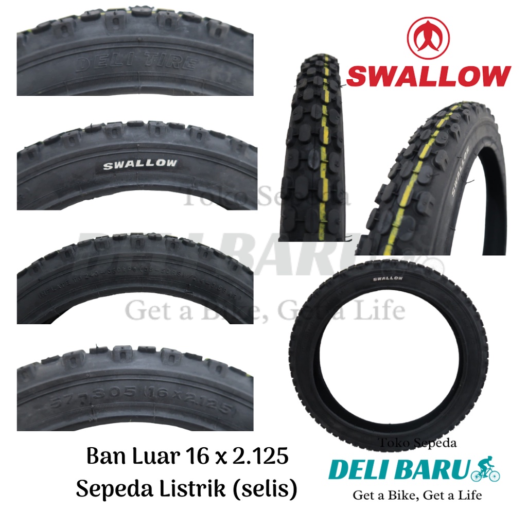 Swallow Ban luar 16 x 2.125 S-146 khusus sepeda listrik SELIS