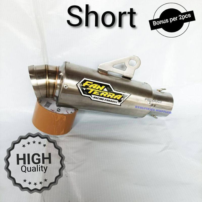 Slincer Knalpot DPJ Sarangan Setengah Separo Suara Helikopter Jigsaw Silincer slincer tabung knalpot jigsaw jiksaw fantera fanterra pantera stainles sarangan setengah-FANTERA SHORT