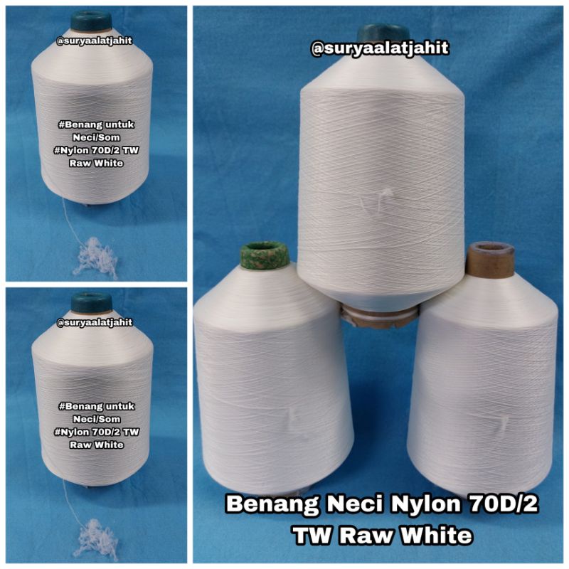 Benang Neci Nylon 70/2 Raw White @1gulung