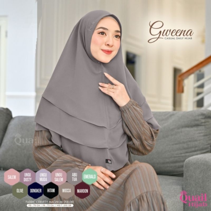 GWEENA QUAIL HIJAB DAILY KHIMAR PESTA KHIMAR KONDANGAN
