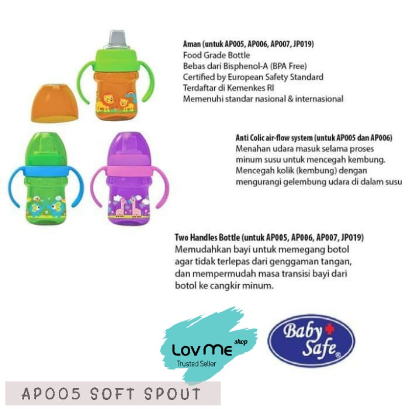 lov me❤Babysafe AP005 Training Cup Soft Spout AP005 125ml/ Training Cup Hard Spout |Sippy Cup AP006 210ml