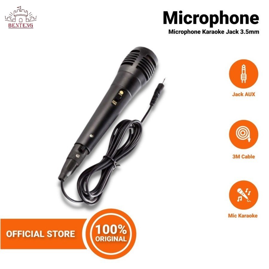 Microphone Kabel Karaoke Colokan Kecil 3.5 mm