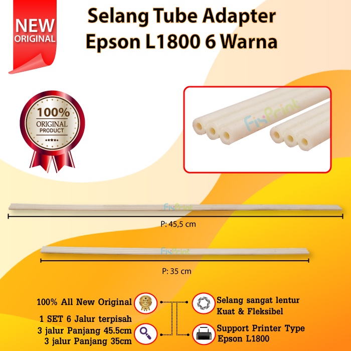 Selang Tube Adapter Infus Penghubung ke Tabung Epson L1800 6 Warna