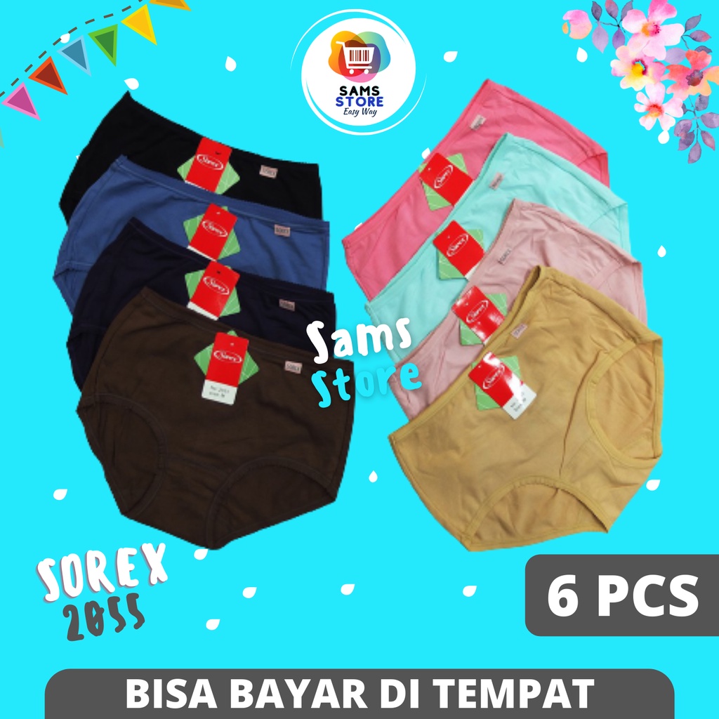 Celana Dalam Wanita Merk Sorex / Sorek Cd Basic Maxi Katun Mix Stretch 2055 Ukuran M L XL XXL XXXL /