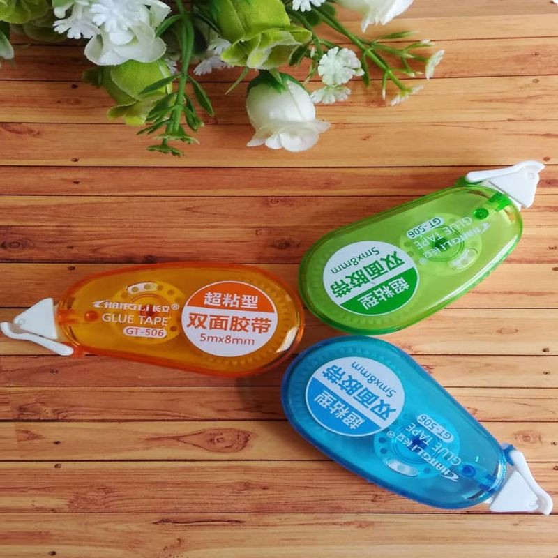 

Double Tape mekanik GT-506 / Lem Kertas - Mudah dipakai tanpa gunting