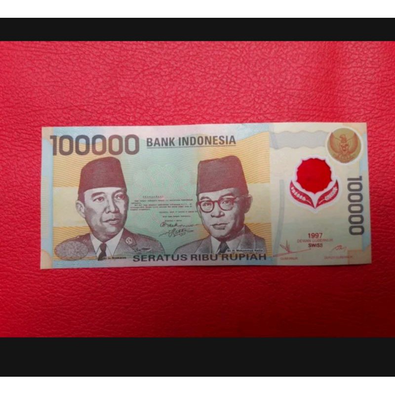 UANG 100.000 SUKARNO POLIMER 1997 SWISS