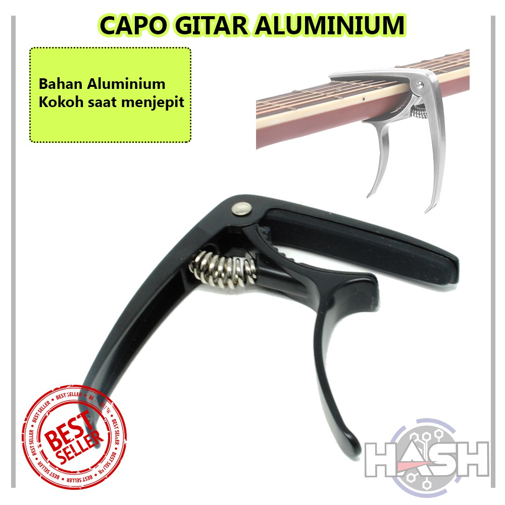 CAPO CHORD UNTUK GITAR ALUMINIUM - HITAM