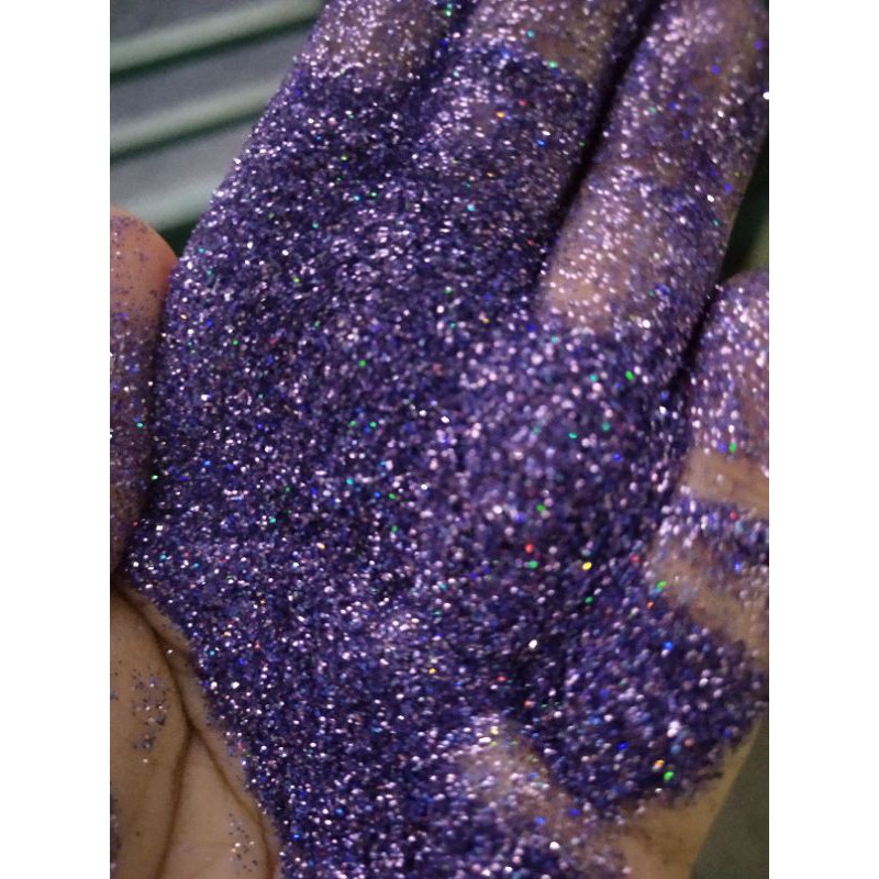 SERBUK GLITTER UNGU HOLOGRAM KILOAN