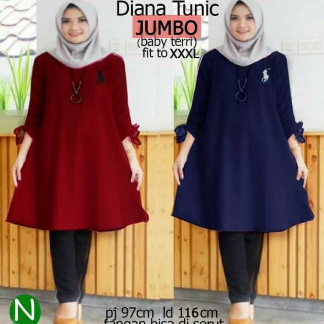 50746 Jumbo Diana Tunik - Maroon