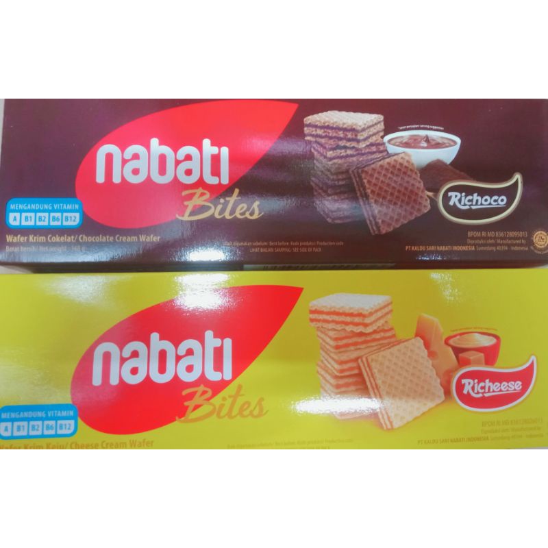 

Nabati Bites 168 gr Wafer box Richeese Keju dan Coklat Richoco