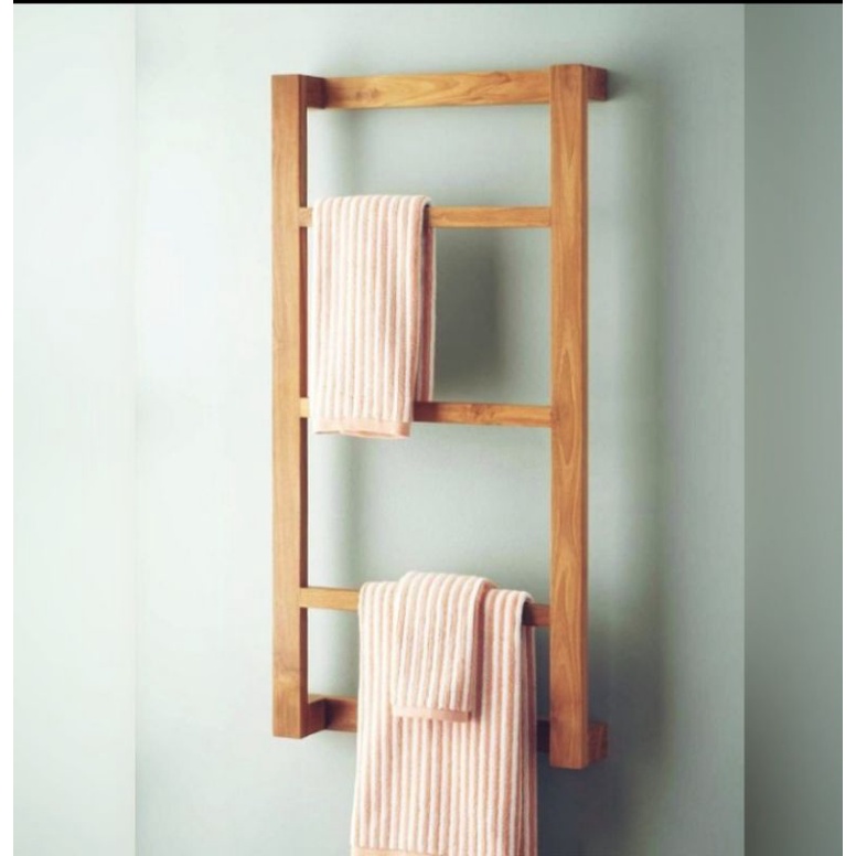Rak Handuk Kayu Ladder Hanger Kayu Rak Sajadah Kayu