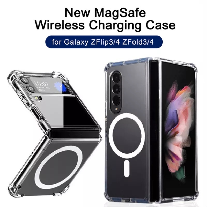 SAMSUNG GALAXY Z FOLD 4 Z FOLD 3 Z FLIP 4 Z FLIP 3 - MAGSAFE CASE MAGNETIC WIRELESS CLEAR PREMIUM