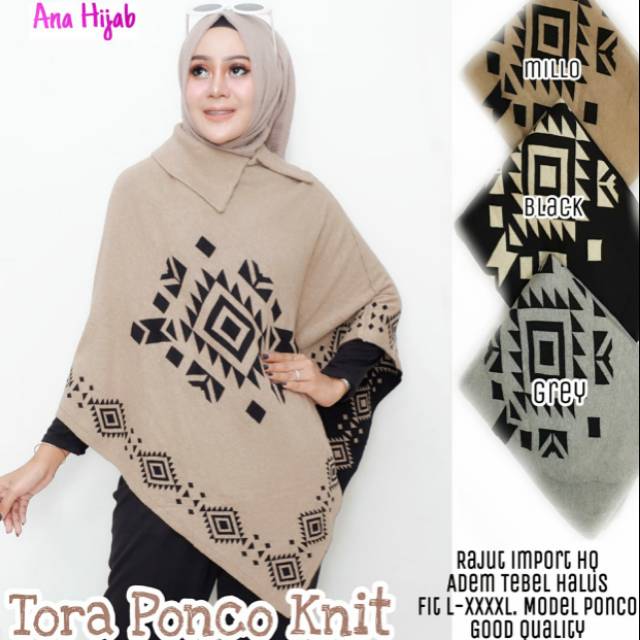 Tora ponco knit (ana hijab)