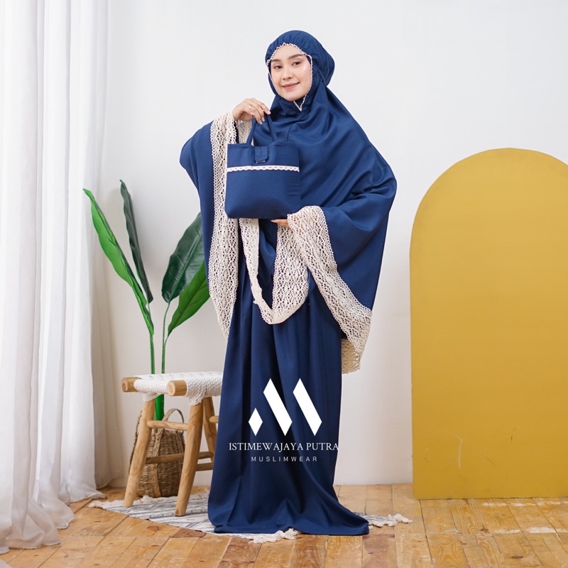 Mukena Katun Polos Renda Besar || Mukena Dewasa murah