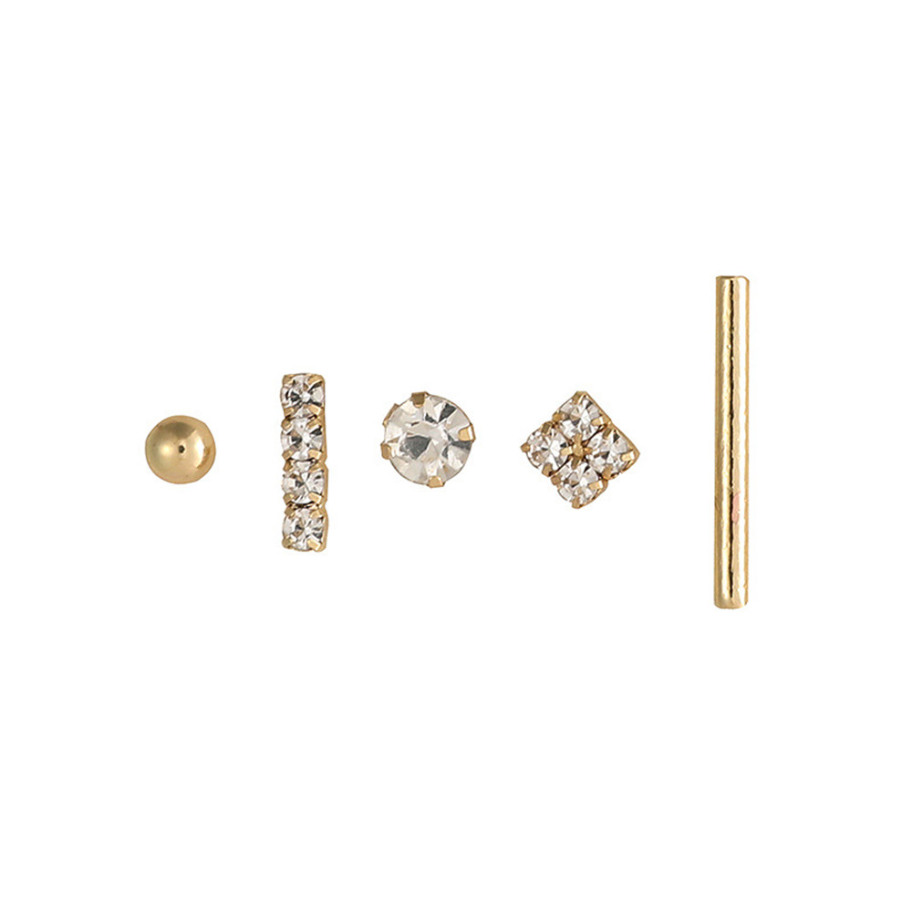 【COD Tangding】5PCS/SET Simple Korea New Fashion Earrings Party Girl Earstuds-4