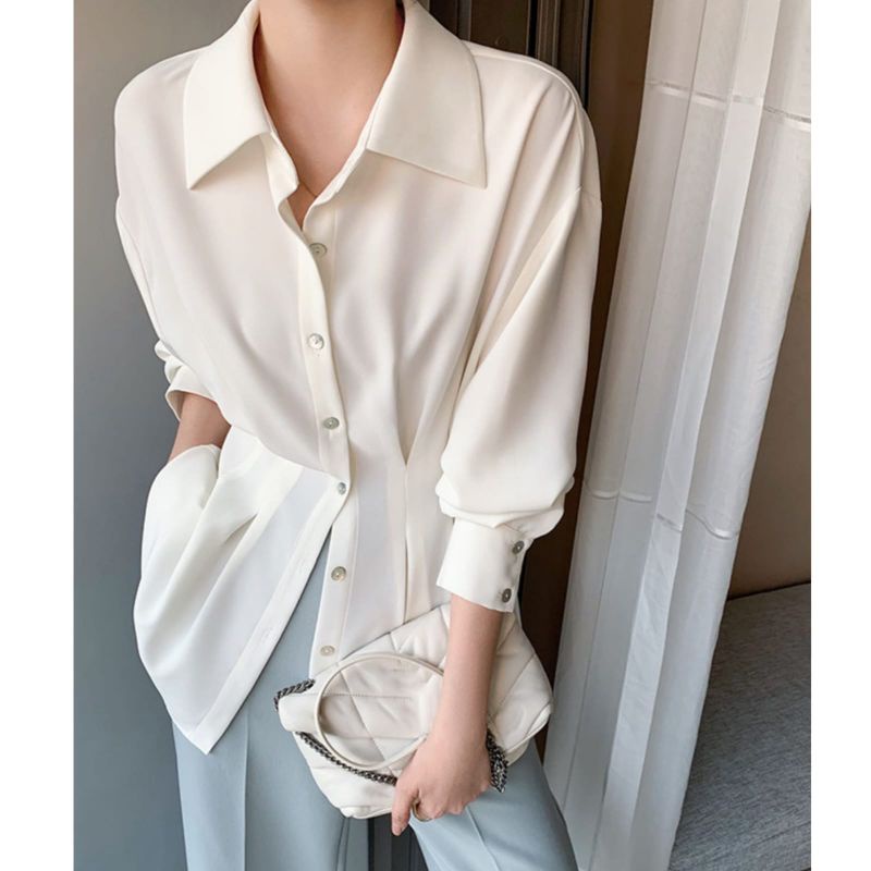 MDLV ~ 8851# Vivian Adjustable Waist Shirt Blouse Korea Blouse Premium Import Fashion Import