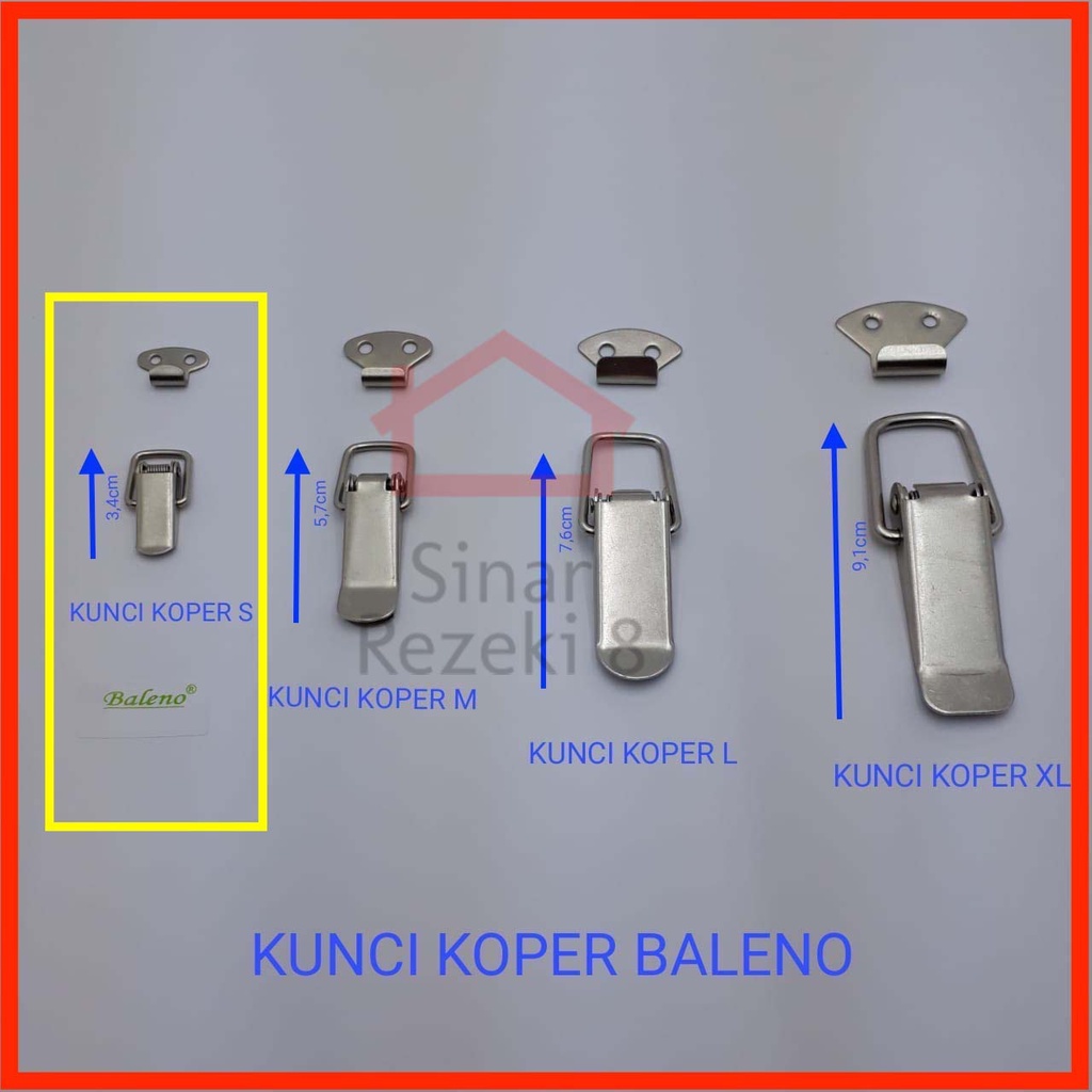 Kaitan Koper Size Small / Kaitan Peti / Overval + Kunci