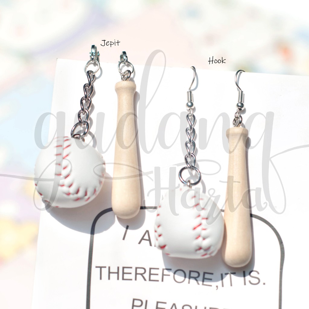 Anting Hooks Baseball Set Earring Bola Kasti Lucu Unik GH 203253