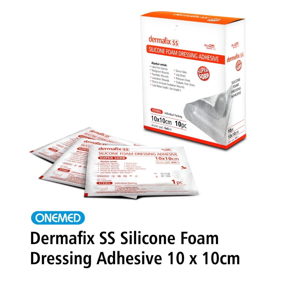 Dermafix Silicone Foam Dressing Adhesive 10x10cm Supersorb box isi10 OJ2