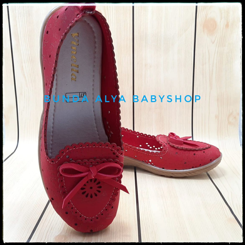 Sepatu Wanita MERAH Size 37 - 40 Sepatu Kerja Wanita - Sepatu Wanita Formal-Sepatu Slip On Perempuan