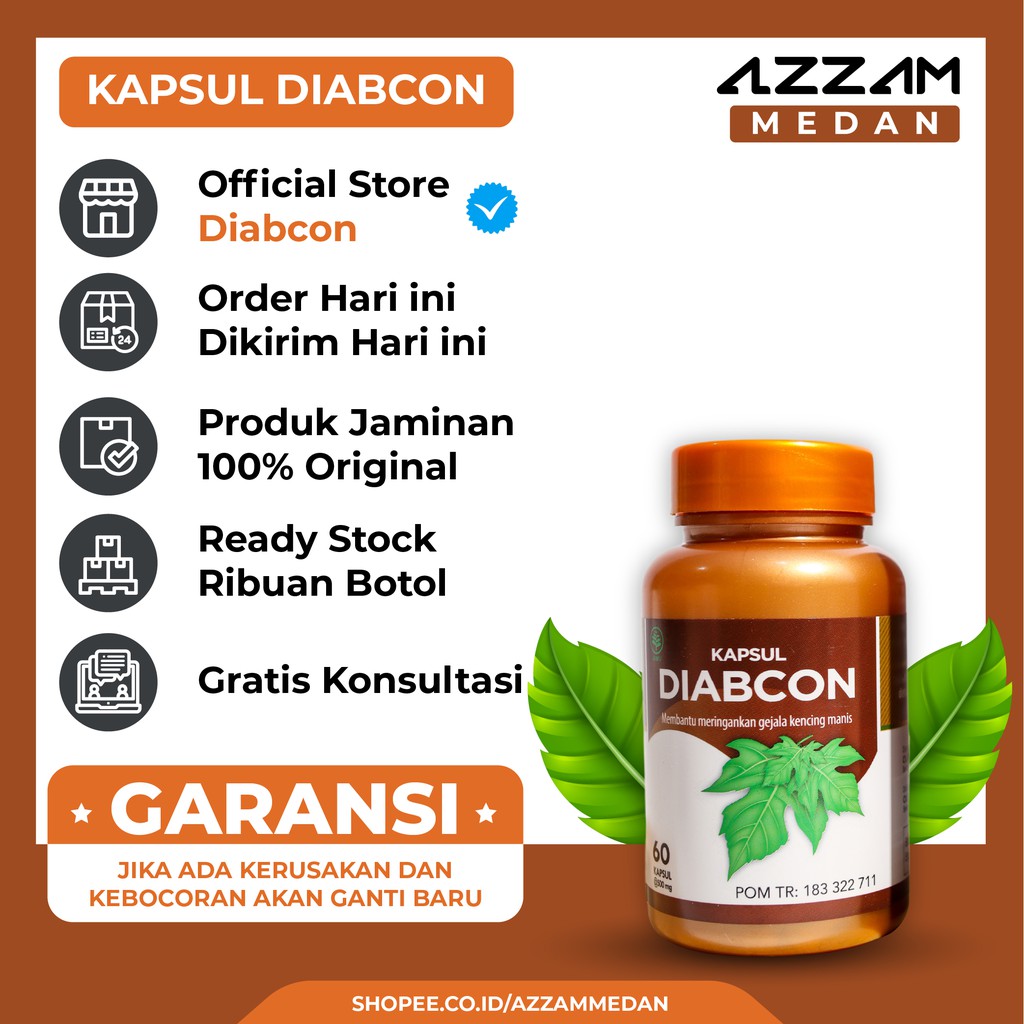 Kapsul Diabcon Obat Diabet Herbal Diabetes Menurunkan Gula Darah Kencing Manis