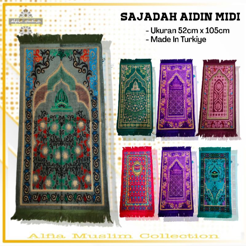 Sajadah Aidin Midi Ukuran 52 x 105 CM Sejadah Murah