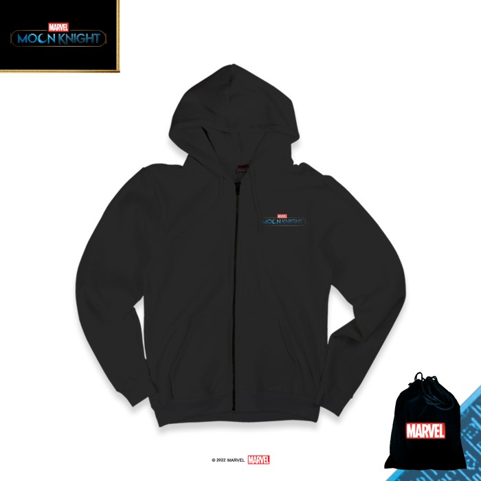 Marvel Hoodie Zipper / Jaket Dewasa Moon Knight Logo MMK68