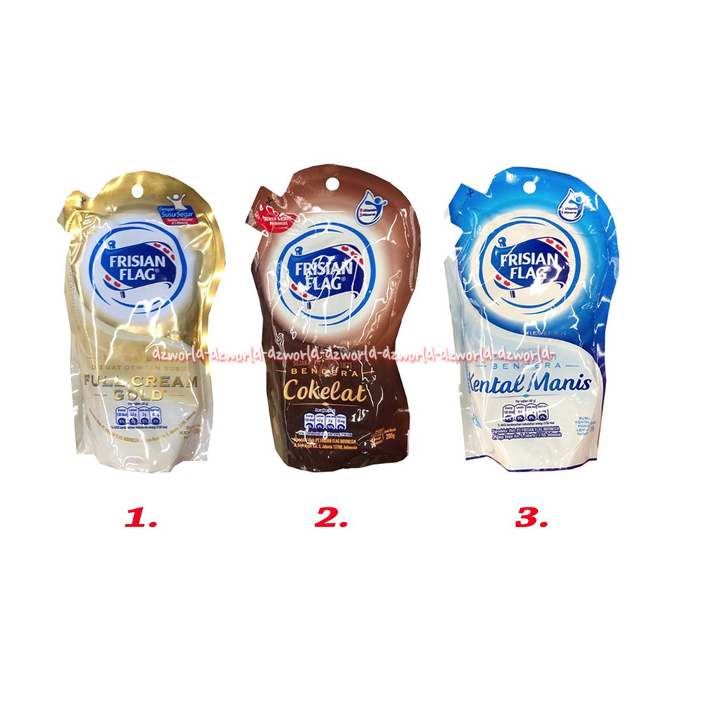 Susu Frisian Flag Full Cream Gold Susu Bendera Cokelat Kental Manis Pouch 200gr Shopee Indonesia